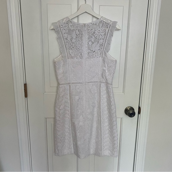 Lilly Pulitzer White Maya Floral Lace Sheath Dress, Size 6 - Picture 5 of 7